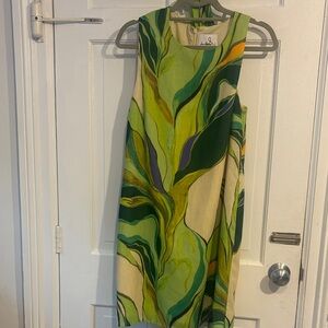 NWT Sam Edelman Vibrant Green Purple and Yellow Midi Dress